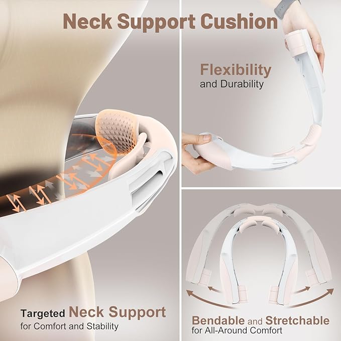 AI Portable Neck Fan with 6 Powerful Speeds, 8000mAh Battery Operated USB-C Rechargeable Fan, Hands-Free 360° Cooling Neck Fan,Twistable,Ultra-Quiet Personal Fan for Women Men Office Travel(Champagne)