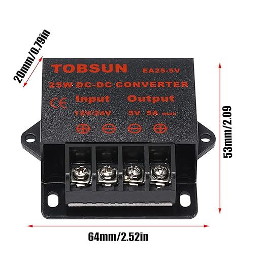 MGGi DC/DC 12V 24V to 5V 5A 25W Voltage Reducer Converter Regulator, Step Down Converter Regulator DC to DC Waterproof Power Supply Module Buck Transformer