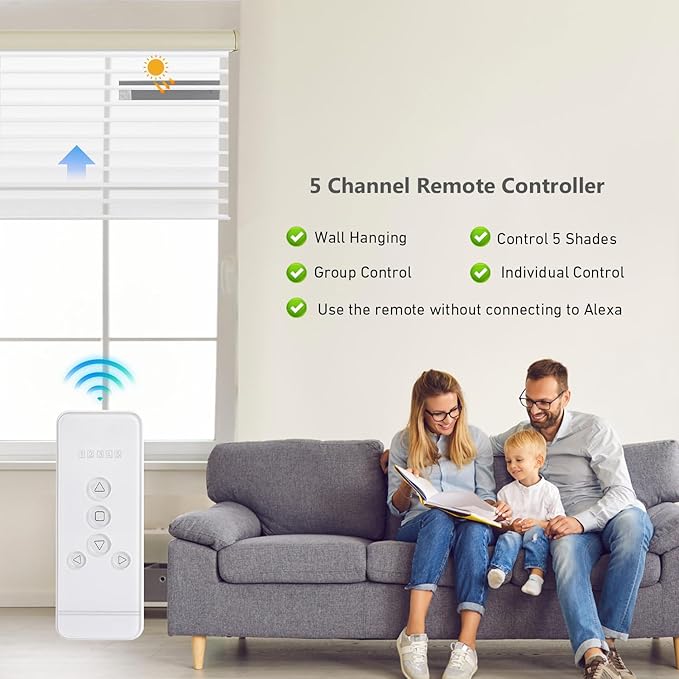 Replacement Remote for Roller Blinds - 5-Channel Compatible with Rollerhouses ERB22/ERB25/EY1612/EY2512 Motors - NOT Universal (Verify Your Original Controller Before Purchase)