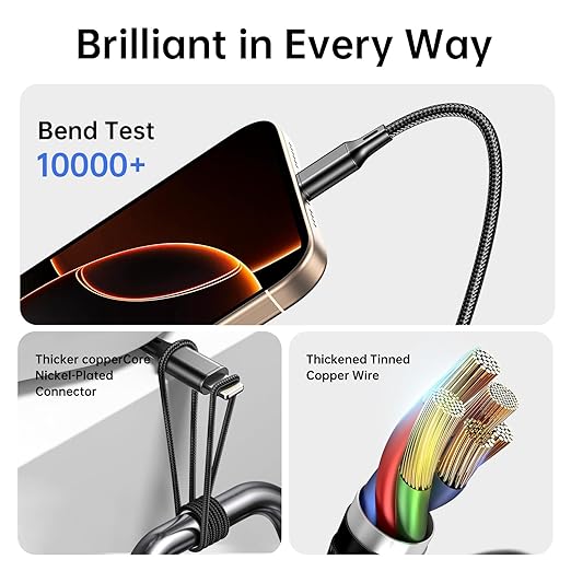 Multi Charging Cable, 4ft 2Pack Multi Phone Charger Cable Braided Universal 3 in 1 Charging Cord Extra Long Multiple USB Cable with USB C, Micro USB Port Connectors for Cell Phones and More（Red+Black)