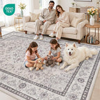 8x10 Area Rugs Living Room: Bedroom Washable Carpet Beige & Grey - Image 7