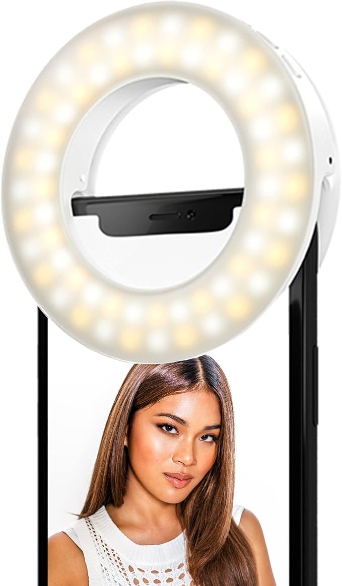 LITTIL Selfie One - Ring Light for Phone, iPhone, Android or Laptop | 3 Adjustable Light Modes | Rechargeable Batteries | Clip On Design | Perfect for Beauty, Influencers, Creators