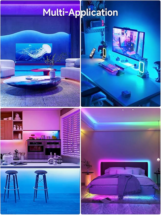 KANTUTOE LED Lights for TV, 16.4ft TV LED Backlight for 45-75in, RGB TV Backlight Behind Strip with Music Sync, Bluetooth APP and Remote Control Strip Lights USB Powered for Bedroom, Gaming