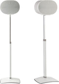 Sanus Height Adjustable Speaker Stands for Sonos Era 300™ - 17" Height Adjustment Sonos Stand Includes Carpet Spikes & Rubber Pads - Easy DIY Install Comes w/All Hardware - White Pair