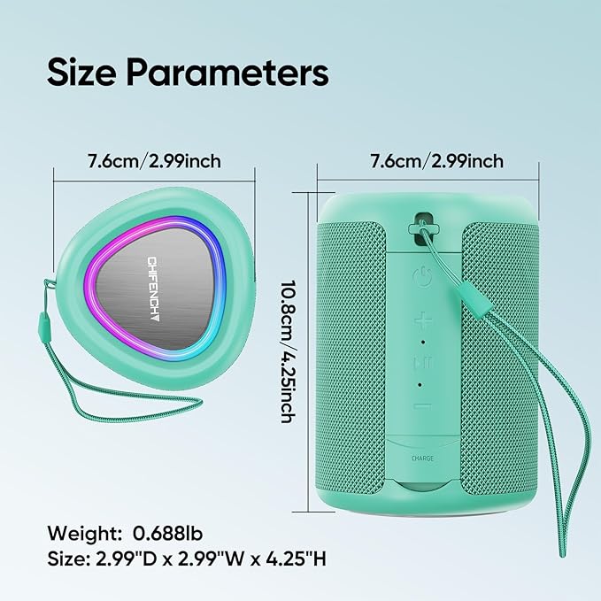 Portable Bluetooth Speaker Valentines Gifts For Him: Powerful Crystal Clear Sound/Romantic Light/IPX5 Waterproof/All Day Playtime/BT 5.3/TWS Paring,Small Wireless Speaker for Outdoor|Travel|Date Night
