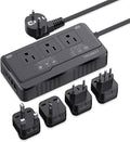 TREVOLTY 2000W Voltage Converter US to Europe for Hair Dryers, 7-in-1 220V to 110V Converter for European Travel with 3 AC/2 USBA/2 USBC Ports, Universal Power Converter Adapter Combo EU/UK/IT/AU Plug