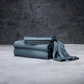 LUXOME Luxury Sheet Set | 100% Rayon (Viscose) from Bamboo | Split King - Ocean | Deep Pockets | 5-Piece Set (2 Fitted, Flat, 2 Pillowcases)