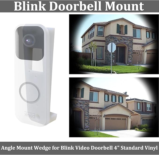 TEYOUYI Vinyl Siding Mount for Blink Doorbell, Angle Mount Wedge for Blink Video Doorbell (4" Standard Vinyl, Hardi Board, Aluminum, Cedar White