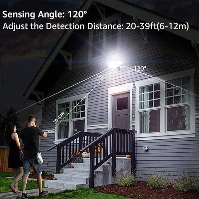 Security Lights Outdoor, Flood Lights Hardwired AC Power, Motion Sensor/Dusk to Dawn/ 6Hrs/Eco Dim 4 Working Modes, 280W Equiv. 5000K, Exterior Security Floodlight for Yard/Garage/Patio, 2Pack