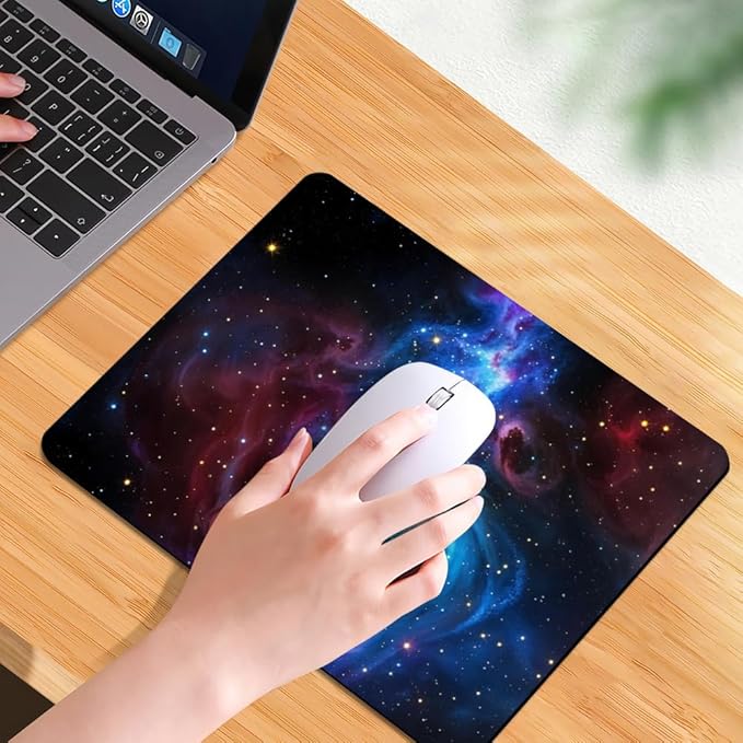 Shiny Blue Square Mouse pad, Texture, Waterproof, Anti Slip Rubber Base, Computer Mouse pad, Laptop Mouse pad