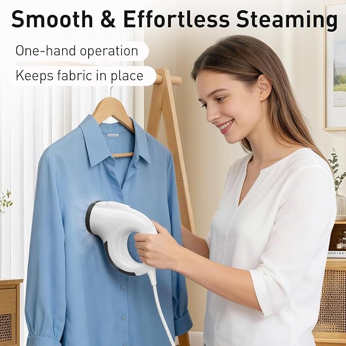 STEAVOX Vacuum Steamer for Clothes – Handheld Clothes Steamer with 2800Pa Suction & 25s Heat-Up – No-Drip Garment Steamers – Suction Steam Iron Alternative – Compact Steam Travel Iron with Base & Bag