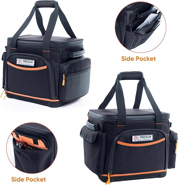 FRECOLSH Travel Carrying Case Compatible with Jackery 500, Portable Power Station Storage Case with Water- proof Bottom and Pocket for Jackery Accessories, Storage Bag Only
