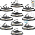 Smart 200W LED High Bay Light 30000LM 5000K UFO High Bay Lighting Motion Activated High Bay LED Lights AC100-277V for Warehouse Barn Remote Included- 10Pack