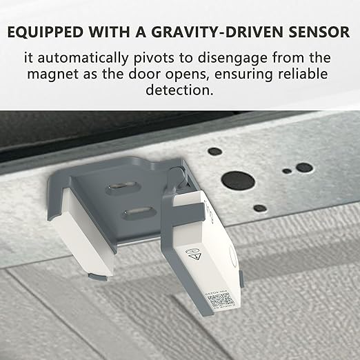 Garage Door Bracket for Ring Alarm Contact Sensor 2nd Gen – Gray Mount with Snap Clip & Screws – Secure Fit, Easy Install, Ring Compatible Accessory (1-Pack, Sensor Not Included)