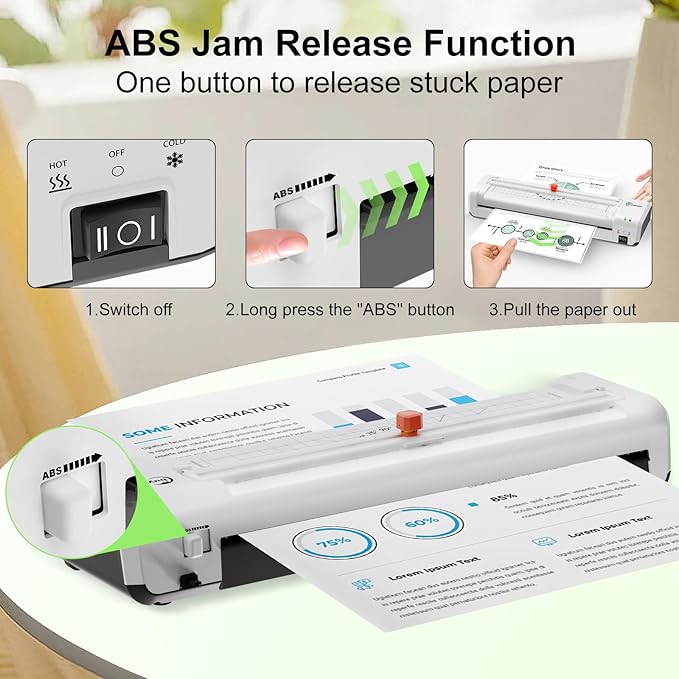 Buyounger Laminator Machine, A3 Laminator Machine with 30 Laminating Sheets, 13 Inch Laminating Machine with Built-in Paper Cutter & Corner Rounder, Thermal and Cold 11X17 for Home School Office