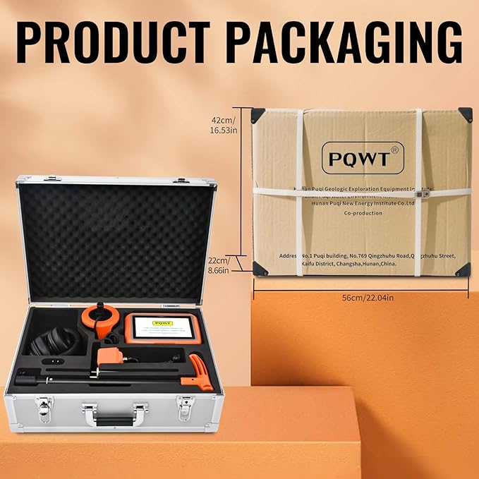 PQWT L3000 Acoustic Water Leak Detector for Home and Outside Ground Wall Water Pipeline Leakage Detection Kit Multi Sensor Professional Noise Reduction Headphone Smart Touchscreen Aluminum Carry Case