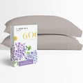 Carressa Linen 100% Egyptian Cotton Pillow Cases Queen Size Set of 2 - Luxury 600 Thread Count Taupe Standard/Queen Size Pillowcases, Silky Soft, Cooling Sateen Weave Hotel Quality Bed Pillow Cover