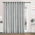 Macochico Extra Wide 100% Blackout Chenille Curtains 100" Wx102 L Thermal Curtains for Sliding Door Room Divider Living Room Bedroom Hotel Medium Gray Blackout Curtains Grommet with Tieback 1 Panel