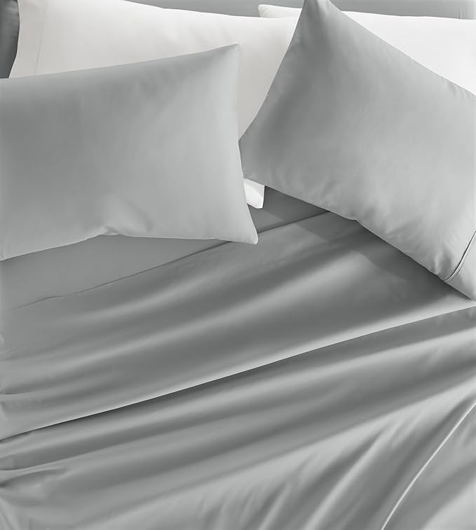 Linen Market Brushed Microfiber Twin XL Sheet Set 3 Piece – Oeko-TEX Certified Ultra Soft & Wrinkle-Free - 16" Deep Pocket Sheets - Easy Care Twin XL Size - Light Gray