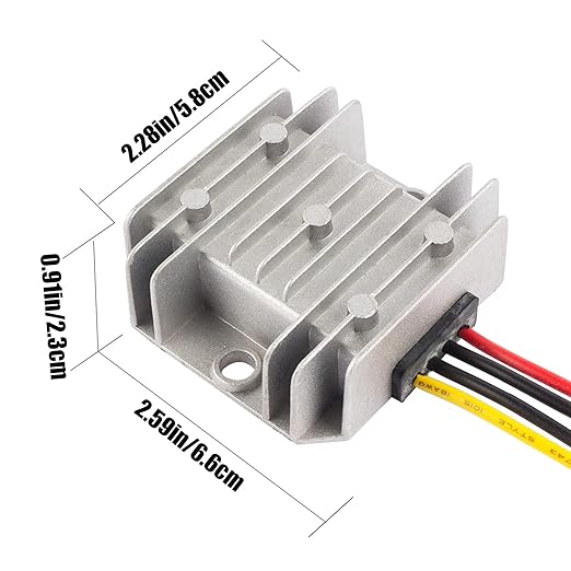 MGGi DC/DC Voltage Reducer Converter Regulator 12V 24V Step Down to 5V 5A 25W, Converter Regulator Power Supply Module Buck Transformer for Golf Cart Forklifts Car Vehicle, Aluminum