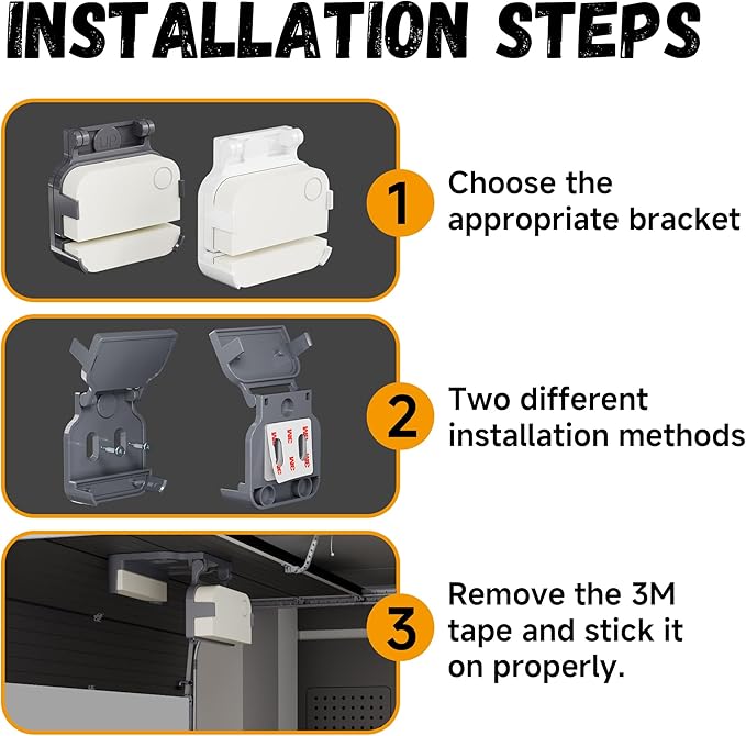 Garage Door Bracket for Ring Alarm Contact Sensor 2nd Gen | Secure Mount with Quick-Snap Clip & Screws | Easy Install Accessory (Gray, Sensor Not Included)
