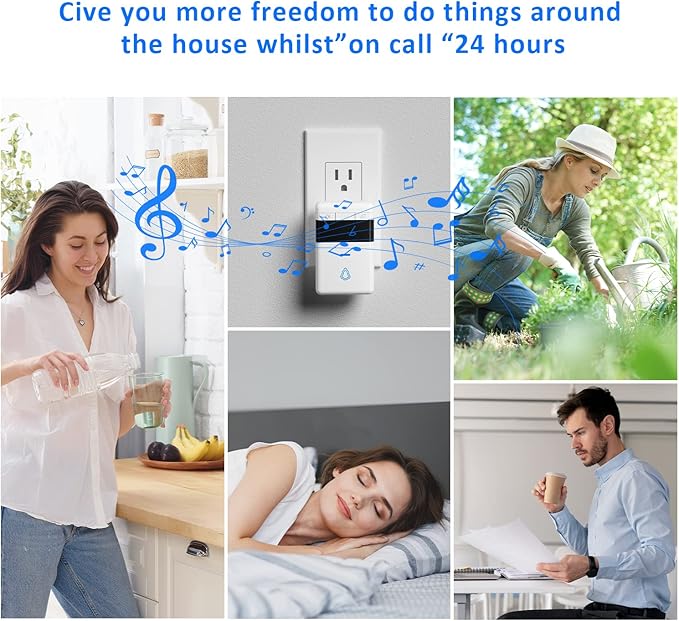 3 Pack Wireless Caregiver Pager Panic SOS Call Button with Receiver for Elderly/Patient/Child, 500+ ft Range Attention Pager Alarm Nurse Calling Alert Patient Help Button for Home/Personal