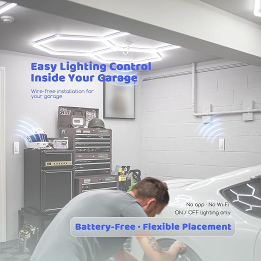 Wireless Light Switch and Receiver Kit (3V1), Self-Powered (No Battery Required), No WiFi Needed, Remote Control Lighting Switch for Indoor and Outdoor Light Fixtures, 4-Way