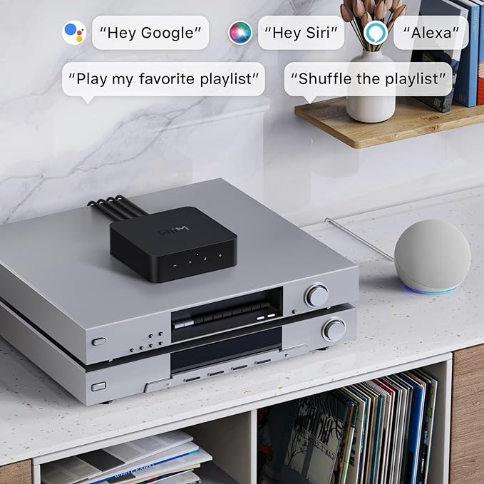 WiiM Pro AirPlay 2 Receiver, Google Cast Audio, WiFi Multiroom Streamer, Compatible with Alexa, Siri and Google Assistant, Stream Hi-Res Audio from Spotify, Amazon Music, Tidal and More