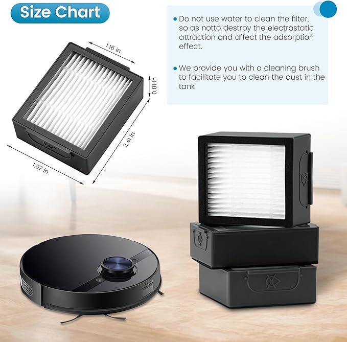 6 Pack Roomba Filters Fit for i-Robot Roomba I J E Series E5 E6 E7 i3 i3+ i4 i6 i6+ i7 i7+ i8 i8+ j7 j7+ Robot Vacuum Cleaners High-Efficiency Filter with 1 Cleaning Brush by Puxyblue