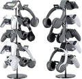 Qpfctwil Controller Stand,5 Tier Controller Headphone Holder for Universal Headsets and Controllers,Black
