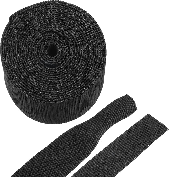 MECCANIXITY Braided Cable Sleeves Heat Shrinkable Fabric Sleeving, 7/8" 10ft Black 2:1 Ratio Heat Shrinkable Cord Protector for Harness Cable, Network Cable Protection, Cable Management
