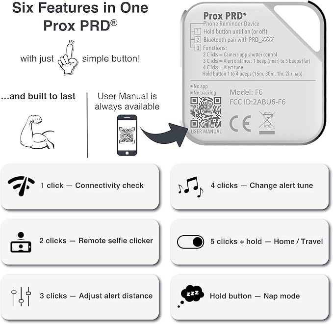 Prox PRD - Phone Separation Alert Device | Stop Forgetting or Leaving Phone Behind at Home, Work, Restaurant, or Car | Proximity Alert Notification Approx 50-150ft | Stay Connected | No Subscription