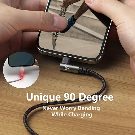 USB C to Lightning Cable 10FT [Apple MFi Certified] 3Pack Long iPhone Charger Cable 90 Degree i Phone Fast Charging Nylon Braided USB Lightning Cable for iPhone 14/13/12/11/Pro/Max/Plus/8/7/6/5S