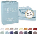 Bella Coterie Luxury Bamboo Viscose Queen Size Sheet Set | 100% Organically Grown | Ultra Soft | Cooling for Hot Sleepers | 18" Deep Pocket [Coastal Blue]