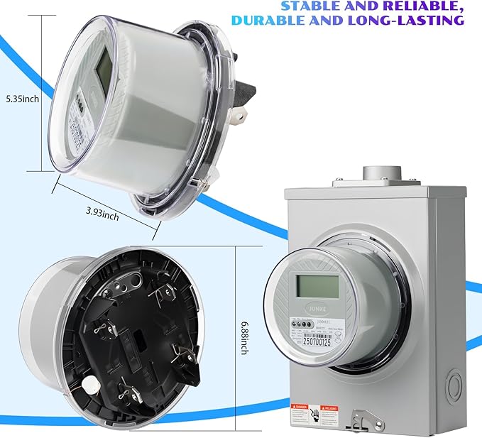 RV Digital Electric Meter,240V 2 Wire KWH Meter,Watt Meter, Used for RV and Home Meter