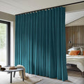 Room Divider Curtains Total Blackout Privacy Curtain Panel Room Thermal Insulated Noise Reduction Curtains for Bedroom Window Living Room Ceiling Track Curtain W 10 ft × H 7 ft Azure Blue