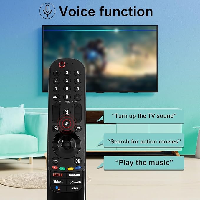 Magic Remote for LG Smart TV Remote Control,for LG TV Remotes AN-MR24GA/23GA/22GA/21GA with Pointer and Voice Function,Replacement for 2019-2024 UHD QNED NanoCell MiniLED OLED C4 C3 C2 C1 G4 Smart TVs