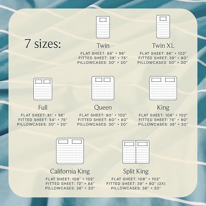 LuxClub 4 PC Queen Sheet Set, Deep Pockets Wrinkle Free Cooling Bed Sheets Hotel Bedding for Women, Men, Includes 1 Fitted Sheet, 1 Flat Sheet and 2 Pillowcases-Striped - Light Blue