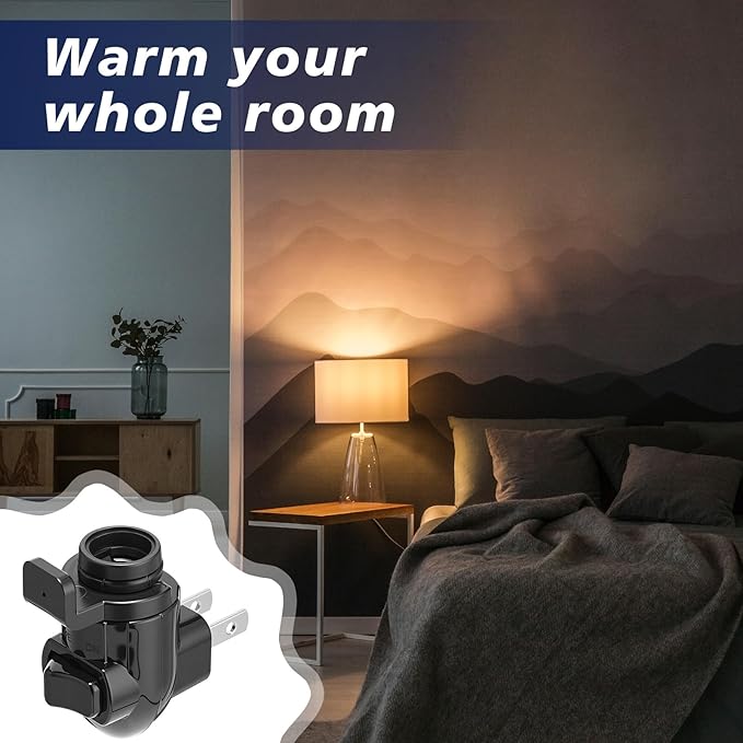 Tuanse 50 Sets Plug in Night Light Module Night Light Base with Shade Mounting Clip Plastic Lights Rotating Base for Making Your Own Decorative (Black)