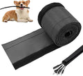 Flauzmann 3/4" - 6.6FT Hook and Loop Cable Sleeve, Dog Cat Cord Protector Waterproof Split Sleeving for USB Computer Office Automotive Audio Cables - Protects Cables from Pets Chewing - Black