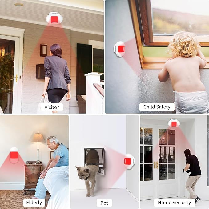 Wireless Motion Sensor Doorbell, Motion Detector Alarm Indoor, Door Chime for Business/Store/Office Entrance with Mini Size, 500ft Range,32 Chimes and 5 Adjustable Volume