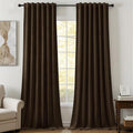 Brown Brown Velvet Curtains 96 Inches for Bedroom, Light Blocking Thermal Curtain Elegant Soundproof Soft Luxury Room Darkening Window Drapes for Living Room, Back Tab Rod Pocket, W52 x L96, 2 Pcs