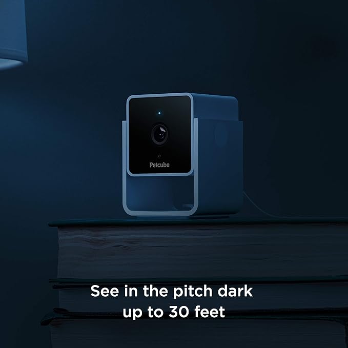 Petcube Cam Indoor Home Security Camera with 1080p HD Video, Two-Way Audio, Motion Detection, and Phone App, Night Vision Wi-Fi Camera for Apartment Security, Video Baby Monitor