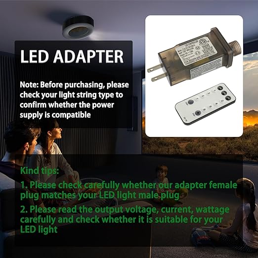 SIGANDG 12V 12W 8 Mode LED Controller with Memory Function and IR Remote Control Low Voltage Transformer for Holiday String Lights,not Fit for 8 Mode with Control Box and 1 Mode String Light(1 pcs)