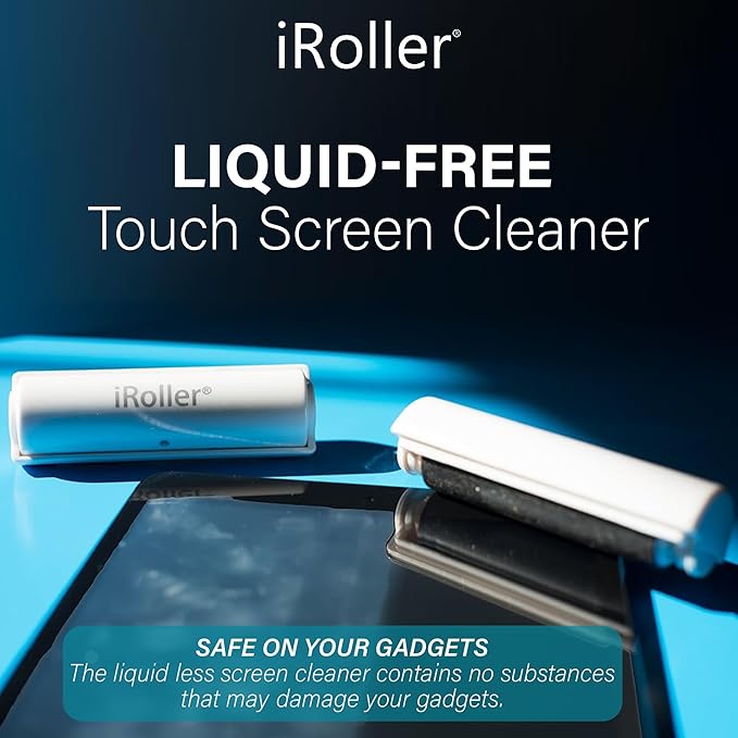 Screen Cleaner by iRoller - Pack of 24 - No Need for Spray or Wipes, Liquid Free - Reusable & Washable -Portable iPad Screen Cleaner for Touchscreen- Ideal for Phone, iPhone, MacBook, Monitor - 3.5"