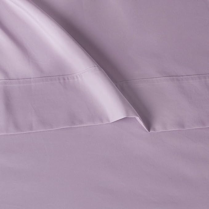 Amazon Basics Lightweight Super Soft Easy Care Wrinkle-Free Microfiber 4-Piece Bed Sheet Set with 14-Inch Deep Pockets, Full, Frosted Lavender, Solid
