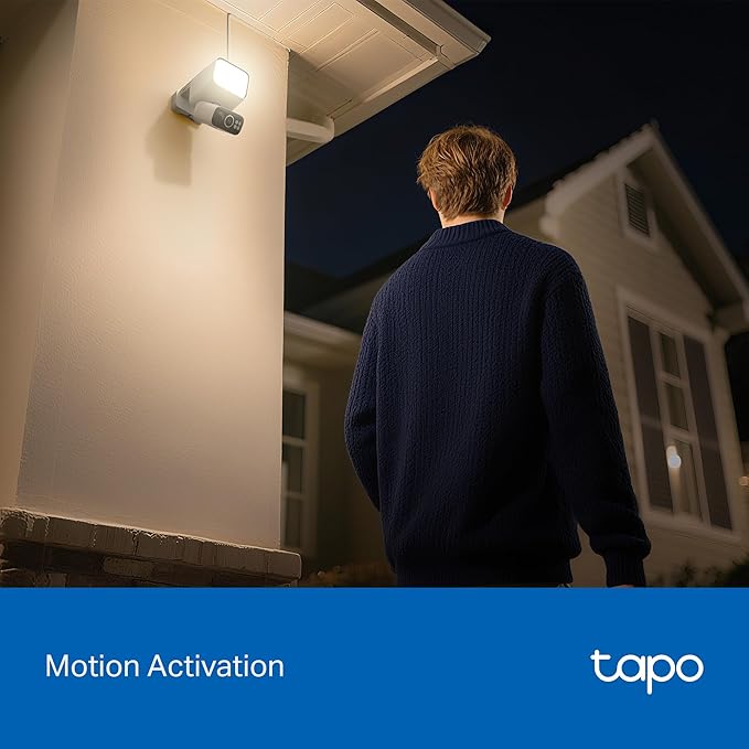 Tapo 2K Dimmable Floodlight Security Camera Outdoor Wireless w/Solar Panel, Pan/Tilt, 360º AI Tracking, Free Person/Vehicle Detection, Works w/Alexa and Google Assistant, SD/Cloud, C615F KIT