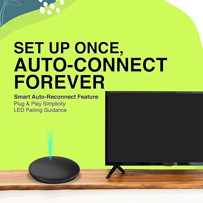 TV Streamer for Bluetooth Hearing Aids – Wireless Audio Transmitter with Digital Stereo, Easy Pairing, Optical & Analog Inputs, Supports Multiple Pairs