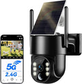 Noaheye Solar Security Cameras Wireless Outdoor, 5G&2.4GHz Cameras for Home Security, 2K Solar Outdoor Camera, Color Night Vision, AI Human Detection, 2-Way Talk, Siren Alarms (2-Pack)