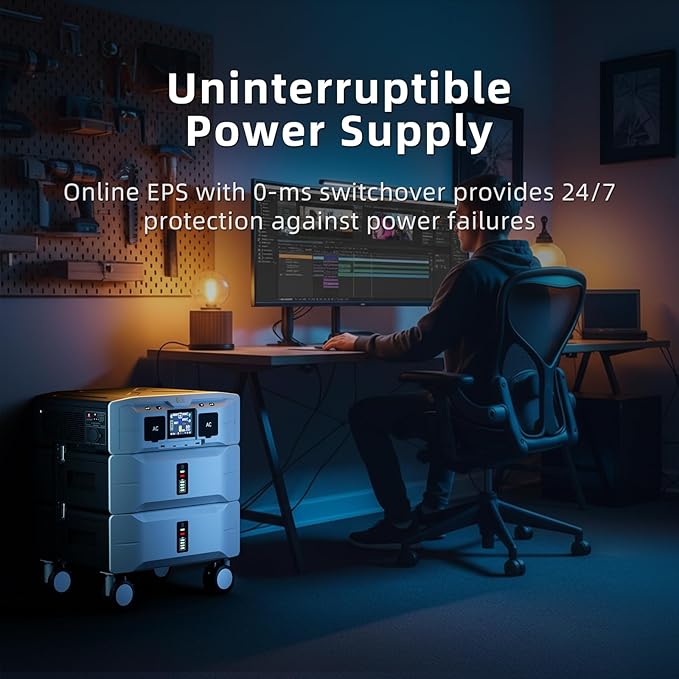IEE SP5000 Solar Generator 5000W, 10.24kWh Power Station with 4x200W Solar Panels, 5 AC Outlets(9000W Surge), 120V/240V Dual Voltage, LiFePO4 Battery for Home Backup Outdoors Camping RV Emergency